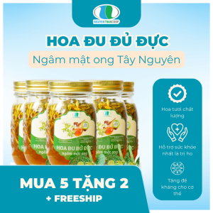 ( 5 TẶNG 2) HOA ĐU ĐỦ ĐỰC NGÂM MẬT ONG {MUA 5 HỦ TẶNG 2 HỦ}